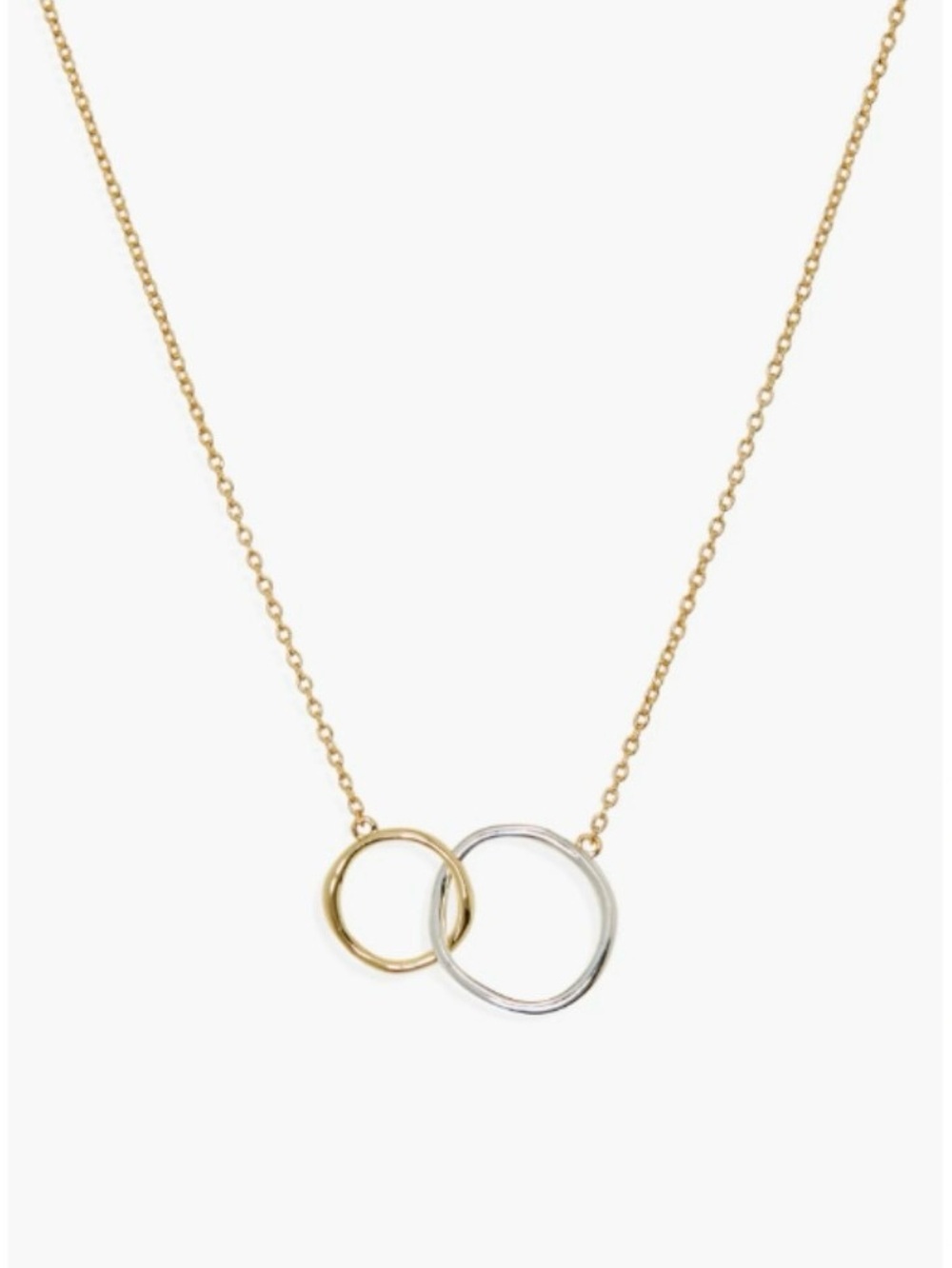 NWOT Circle Link Necklace Argento Vivo Sterling Silver925-18k gold plate MRSP$68